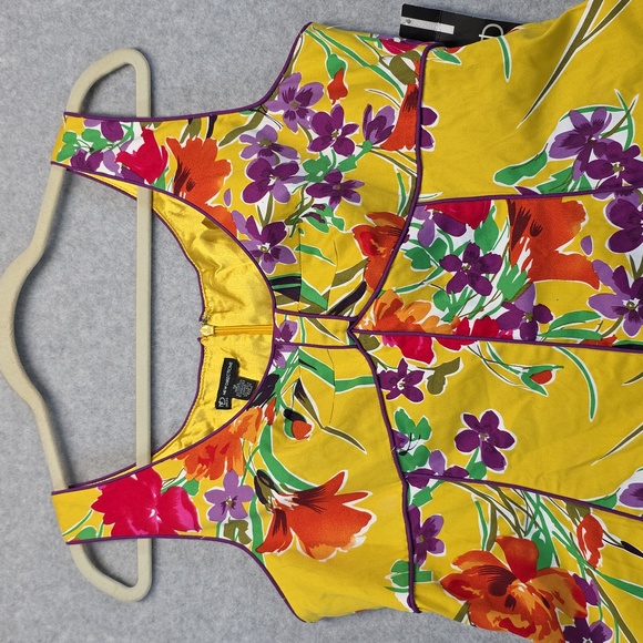 New Directions Yellow Floral Dress - Picture 2 of 11